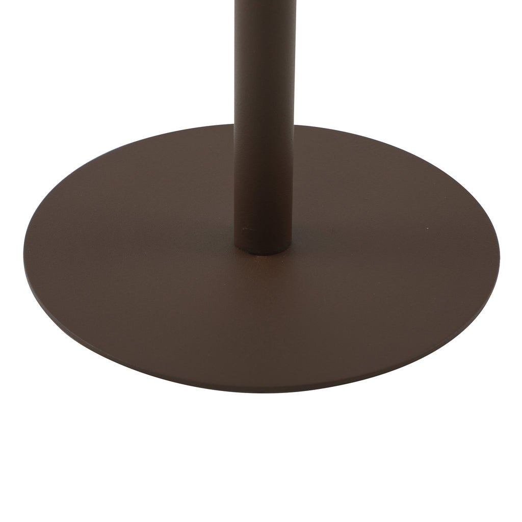 LED oppladbar bordlampe Azalea hvit/brun CCT høydejusterbar IP44 i mørkt miljø