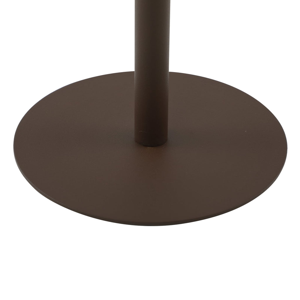 LED oppladbar bordlampe Azalea hvit/brun CCT høydejusterbar IP44 i mørkt miljø