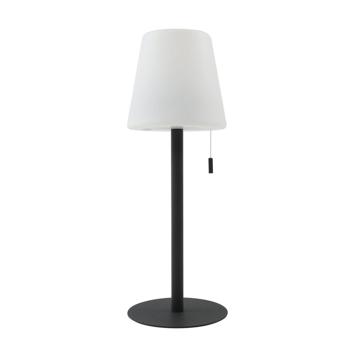 LED oppladbar bordlampe Azalea svart CCT høydejusterbar IP44 montert på bord