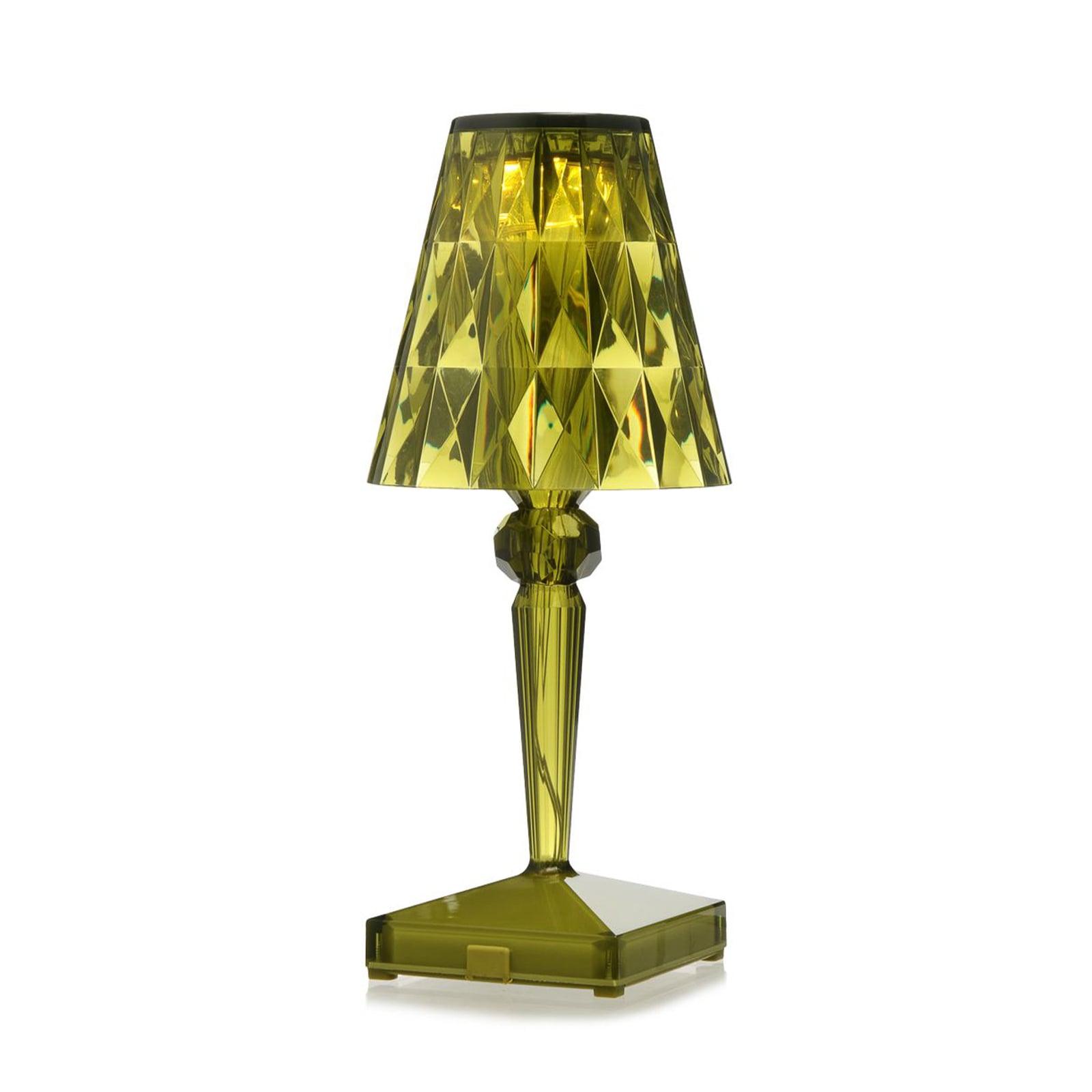 LED oppladbar bordlampe Battery akryl grønn 26 cm IP54 montert på bord
