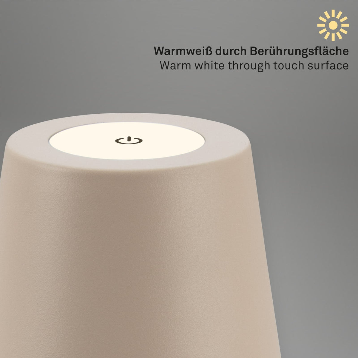 LED oppladbar bordlampe beige berøringsdimmer IP44 - Briloner med USB ladekabel