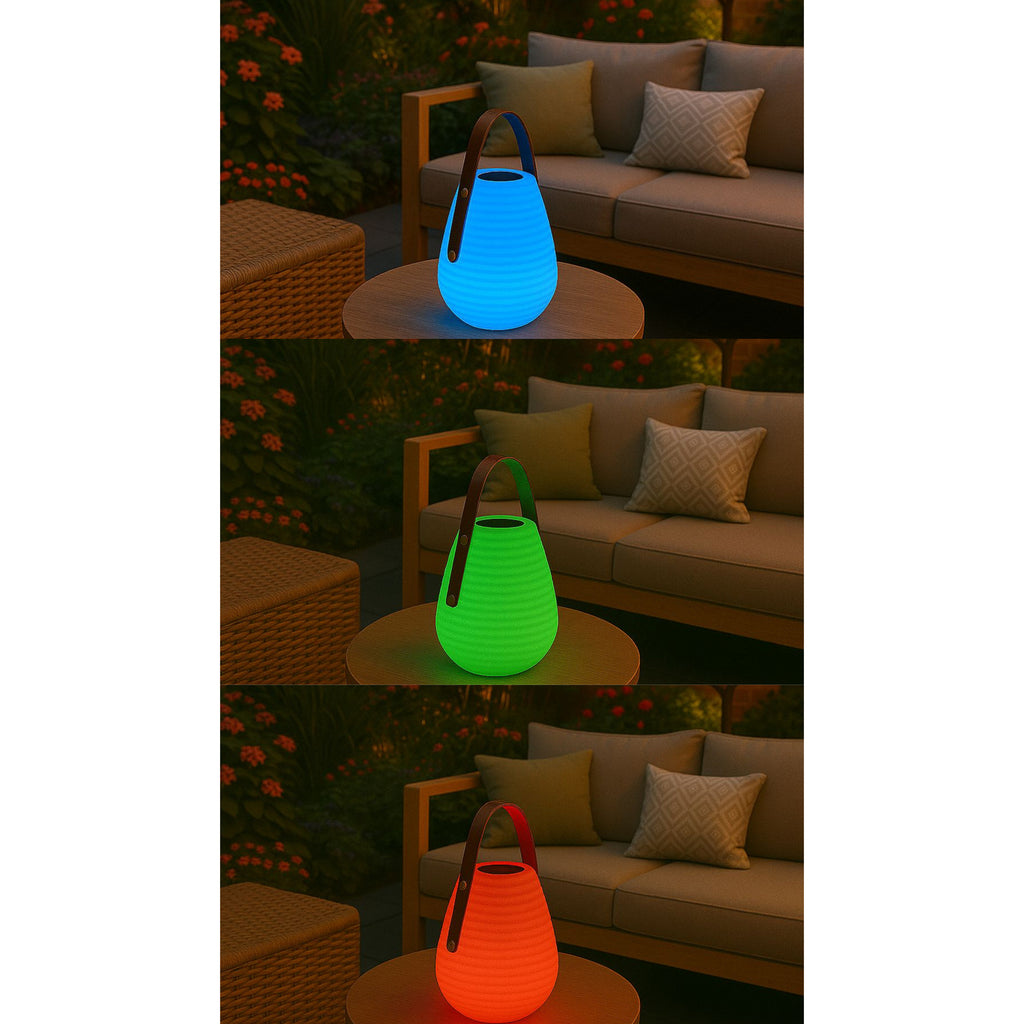 LED oppladbar bordlampe Bell dimbar RGB IP44 h46 cm nærbilde