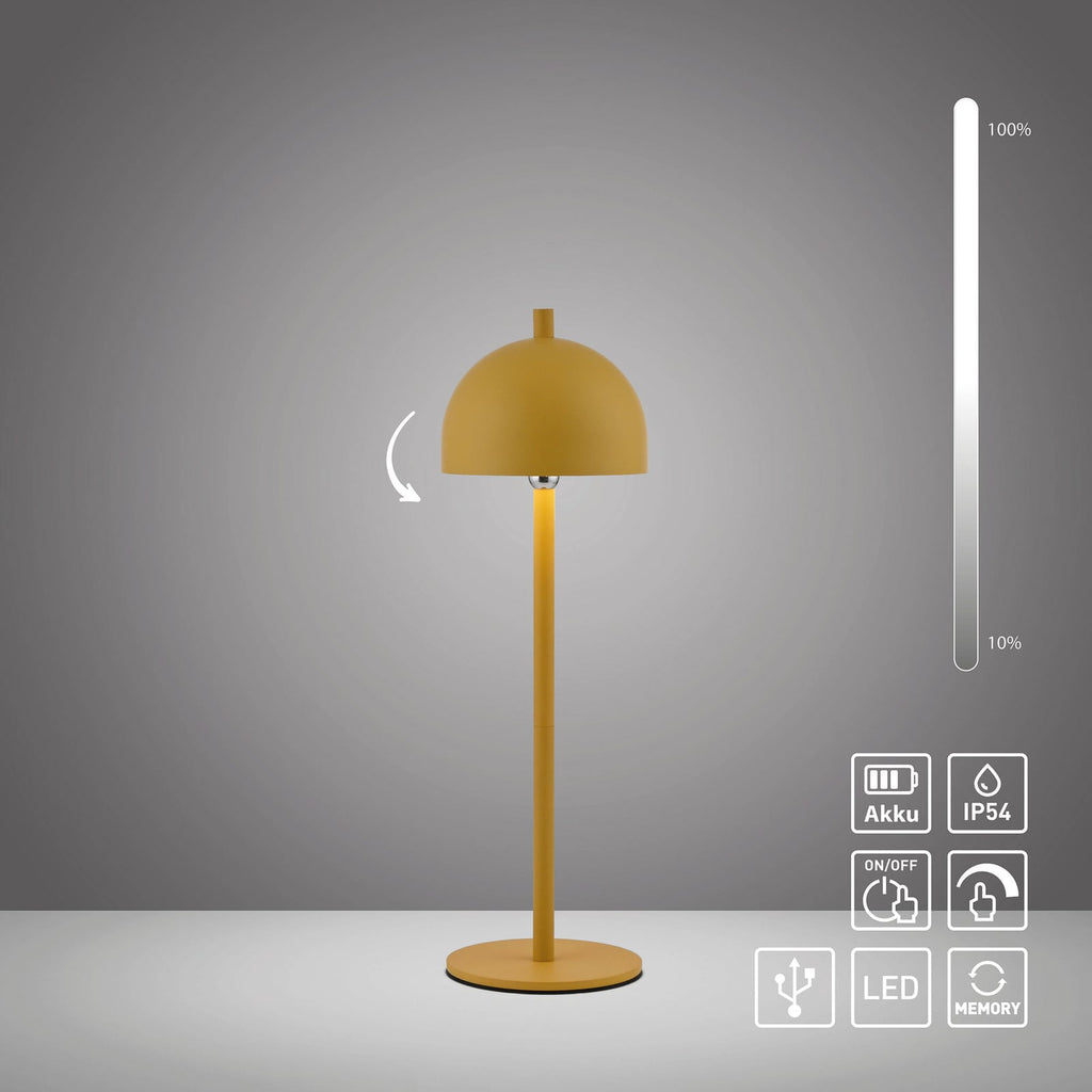 LED oppladbar bordlampe Bellies Blütenzauber dimbar IP54 i bruk