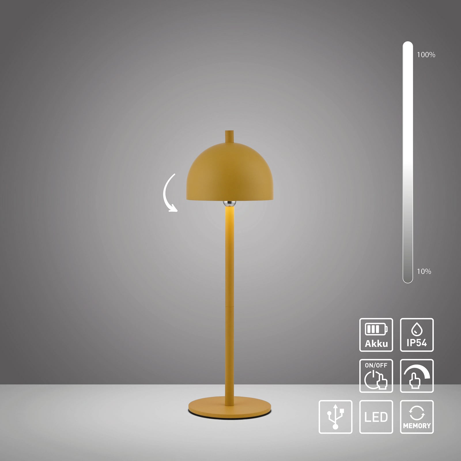 LED oppladbar bordlampe Bellies Blütenzauber dimbar IP54 i bruk