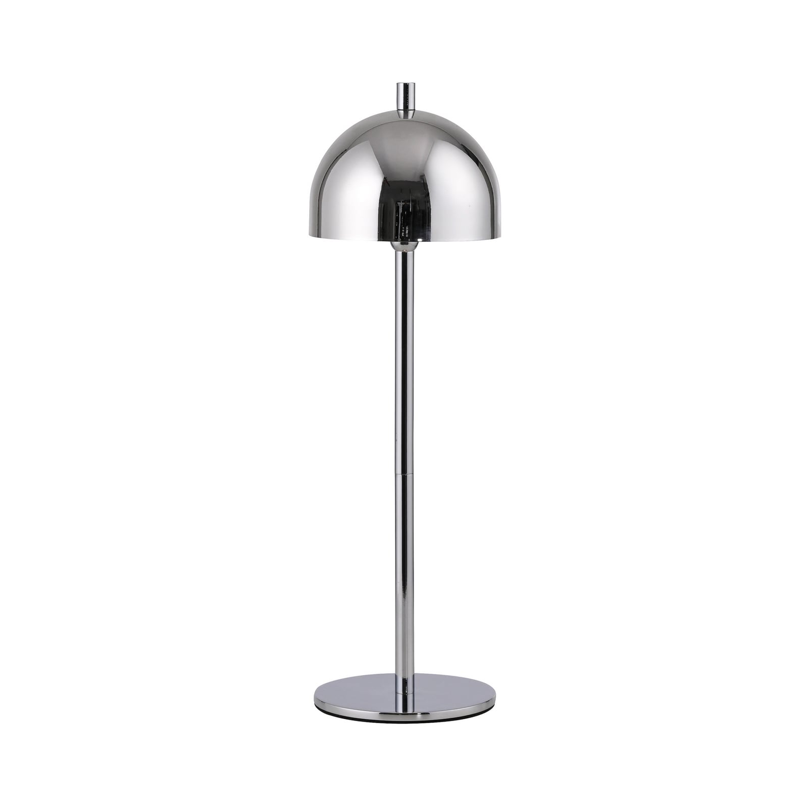 LED oppladbar bordlampe Bellies dimbar krom IP54 nærbilde av lampehode