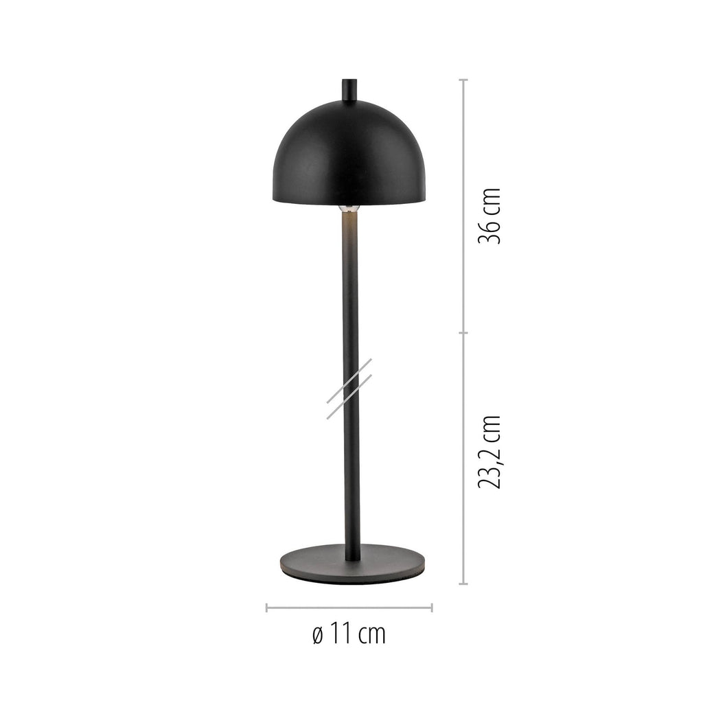 Detalj av LED oppladbar bordlampe Bellies dimbar svart IP54