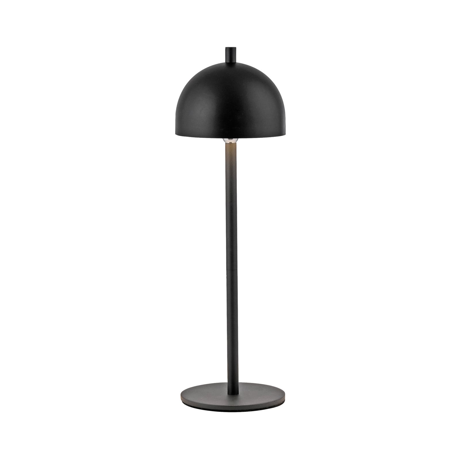 Nærbilde av touchdimmer på LED oppladbar bordlampe Bellies dimbar svart IP54