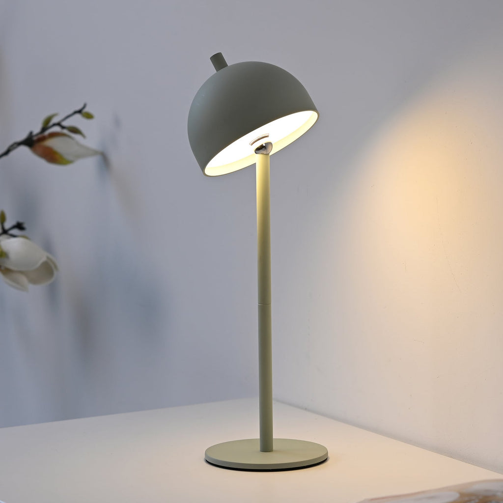 LED oppladbar bordlampe Bellies lysgrønn dimbar IP54 med silikonring