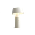 LED oppladbar bordlampe Bicoca hvit dimbar Ø14 cm forfra