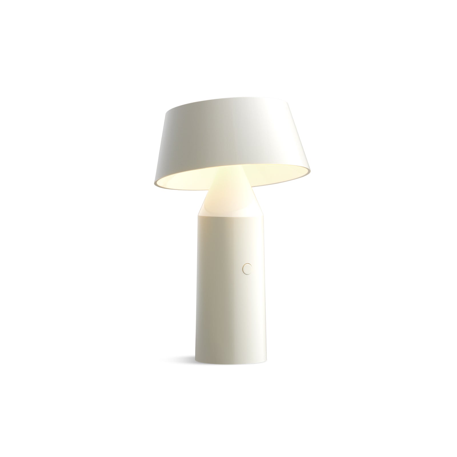 LED oppladbar bordlampe Bicoca hvit dimbar Ø14 cm detalj av base