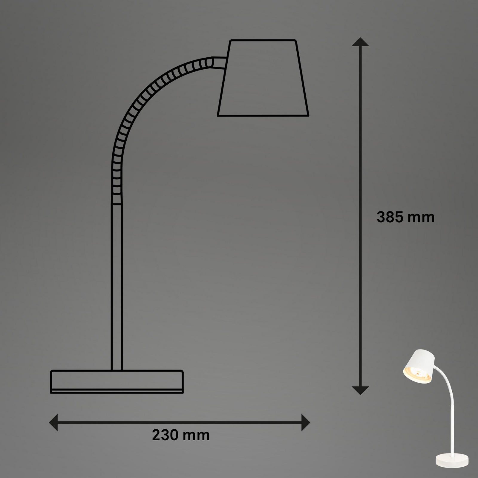 LED oppladbar bordlampe Biwo hvit berøringsdimmer montert på bord