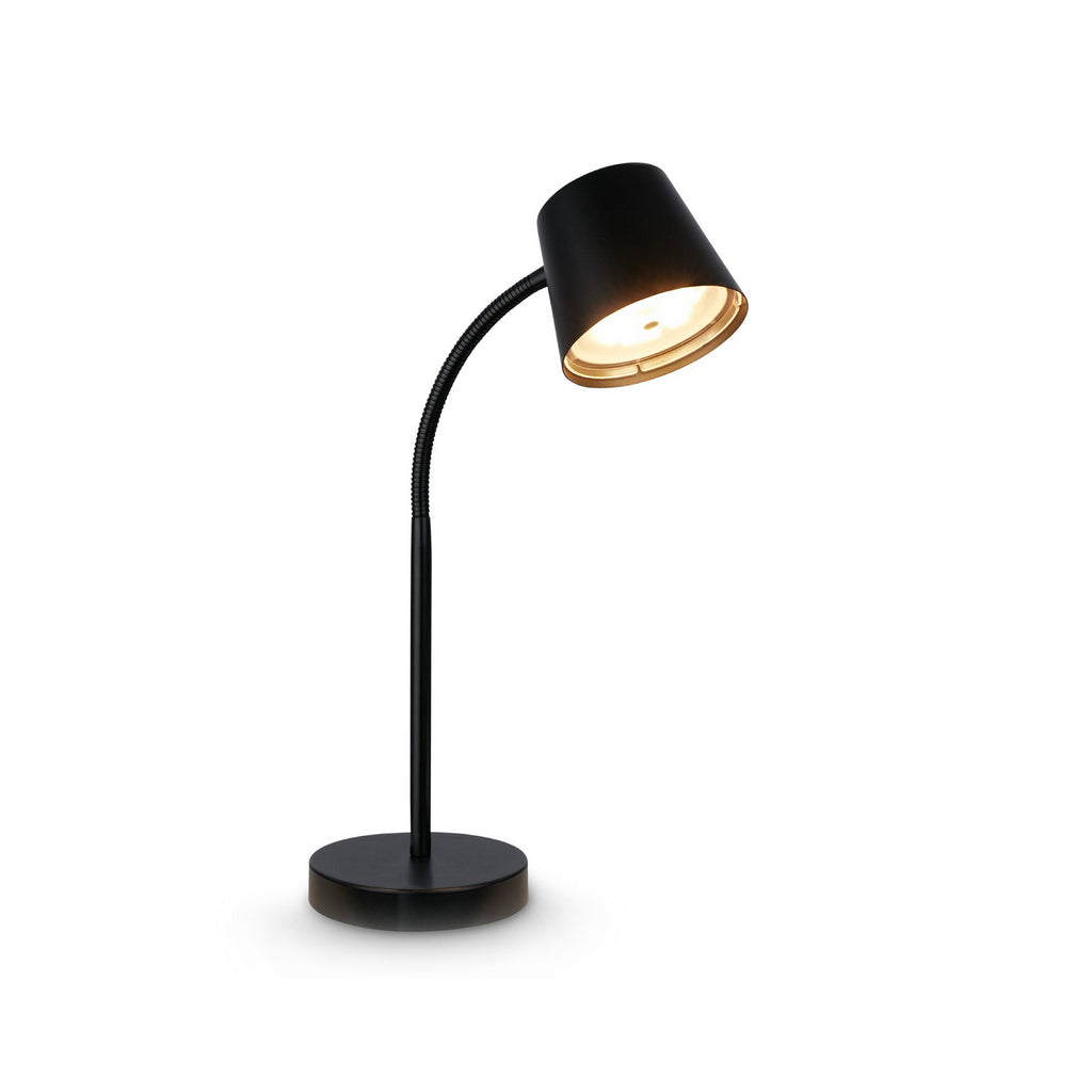 LED oppladbar bordlampe Biwo svart metall dimbar 38,5 cm detalj av touchdimmer