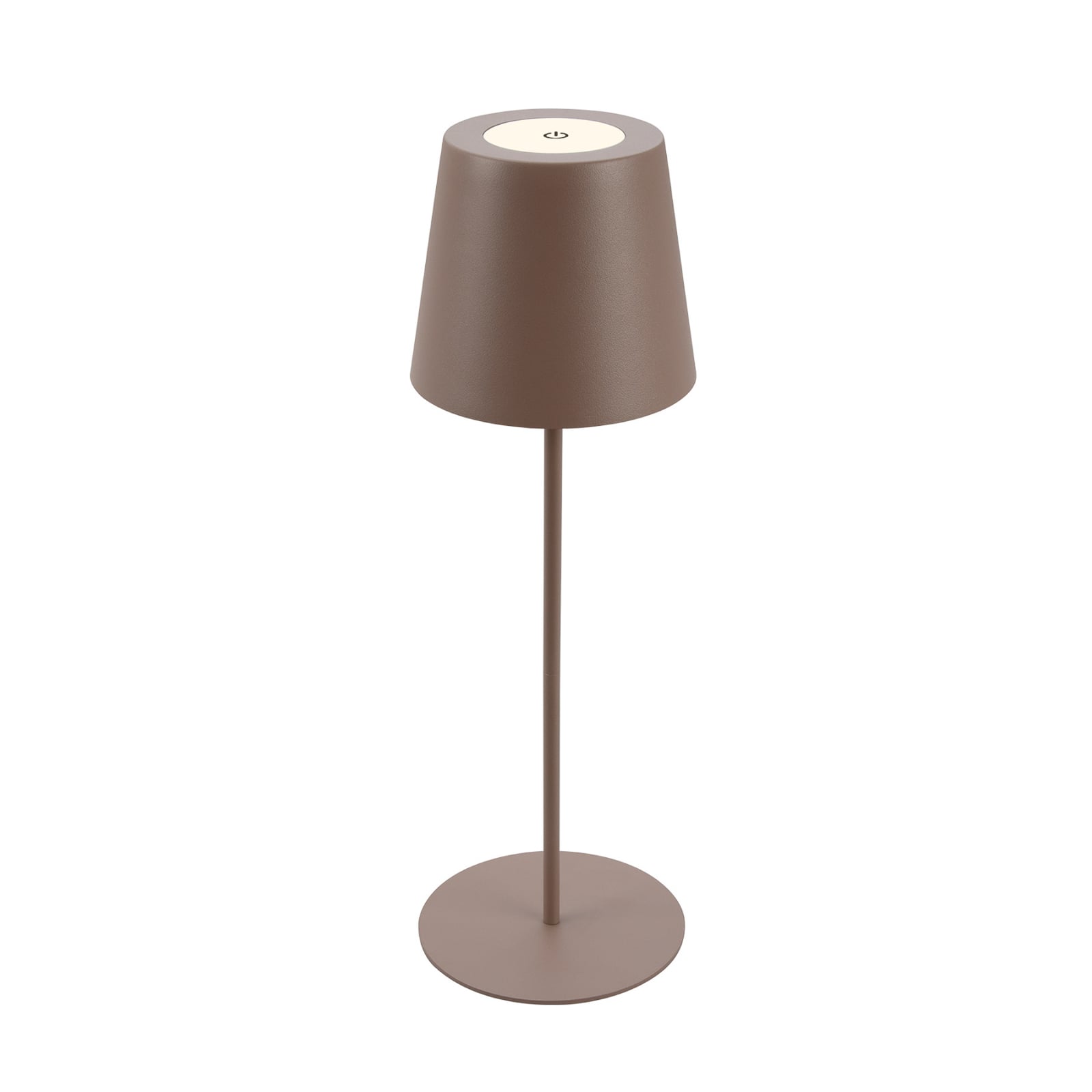 LED oppladbar bordlampe brun dimbar 36 cm Briloner forfra
