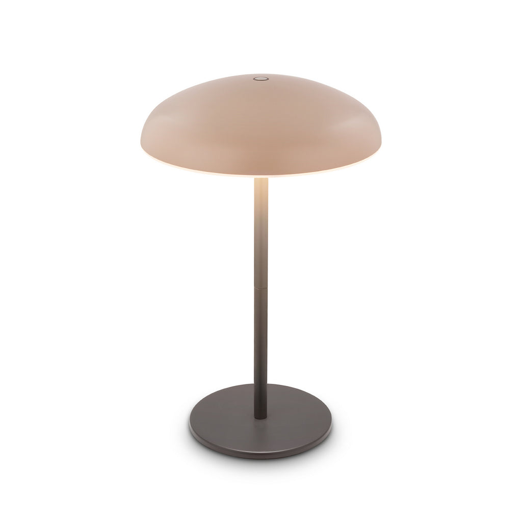 LED oppladbar bordlampe Caxa 30 dimbar beige/antrasitt IP44 montert