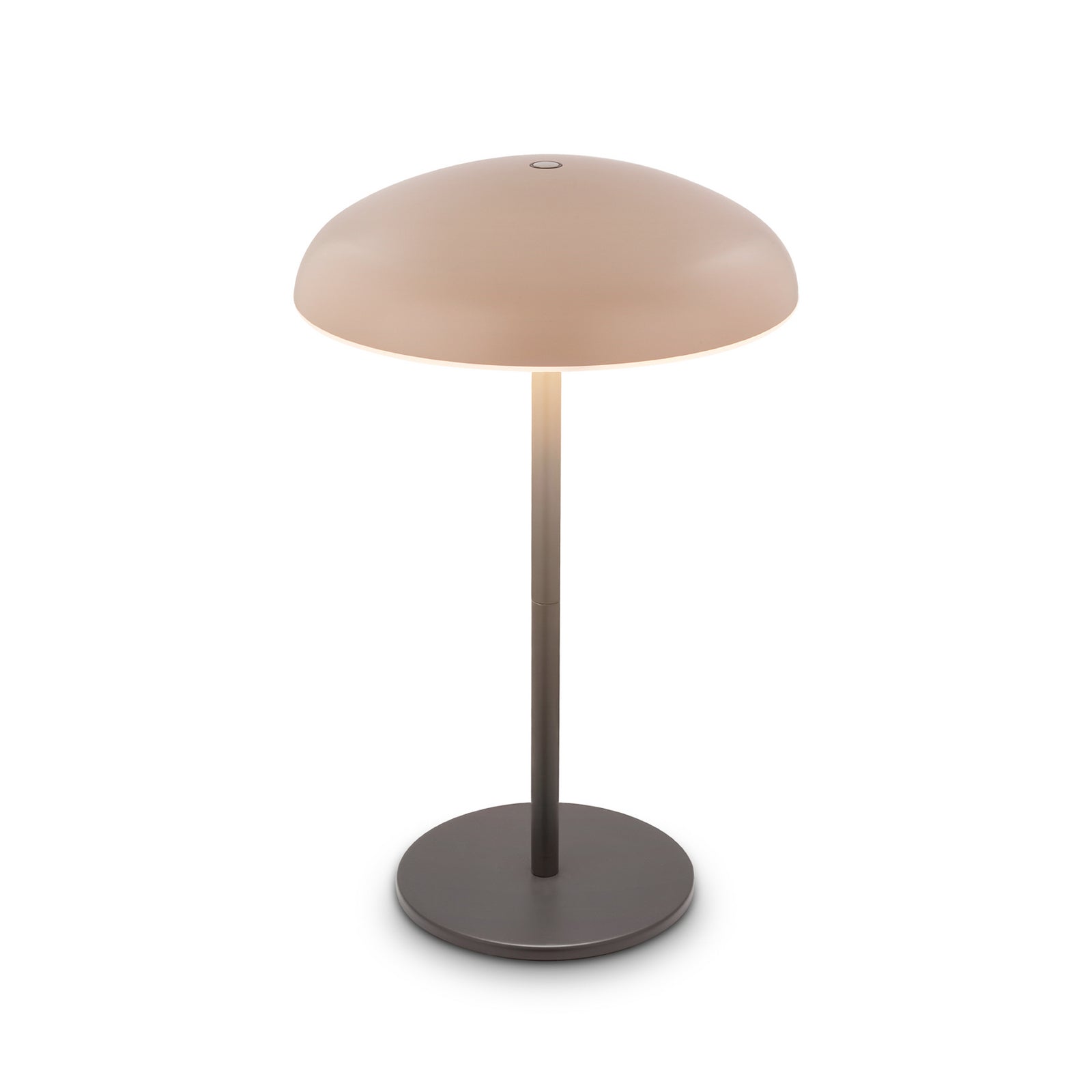 LED oppladbar bordlampe Caxa 30 dimbar beige/antrasitt IP44 montert