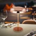 LED oppladbar bordlampe Caxa kobberfarget dimbar IP44 forfra