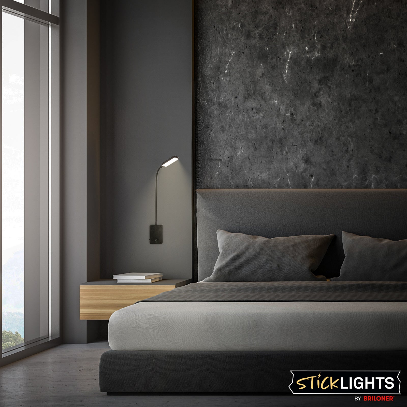 LED oppladbar bordlampe Cielo dimbar svart 56 cm detalj av base
