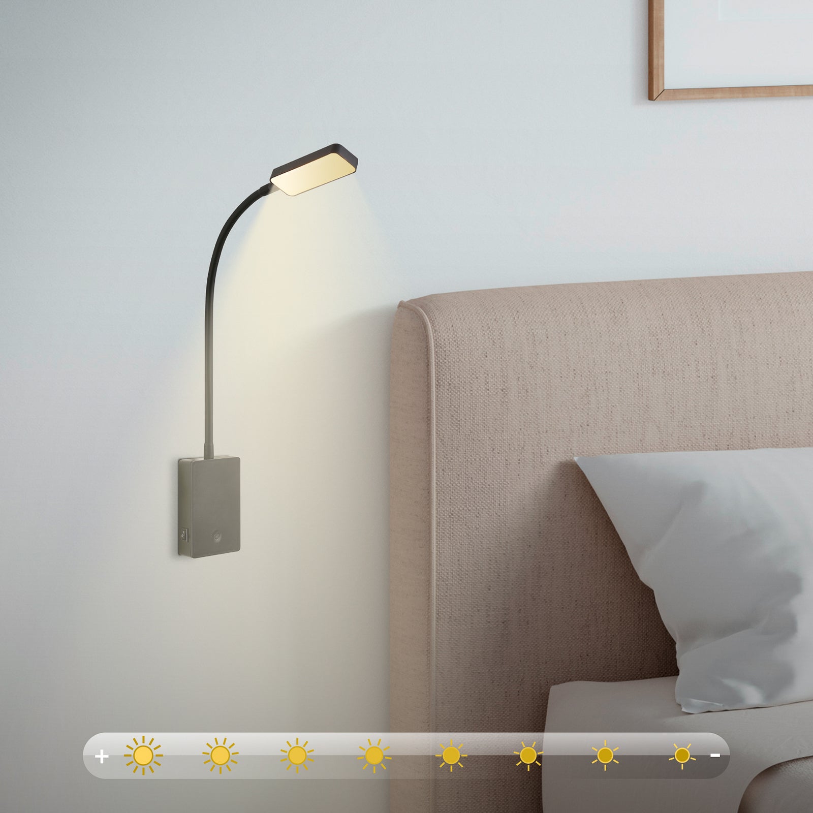 LED oppladbar bordlampe Cielo dimbar svart 56 cm med minnefunksjon