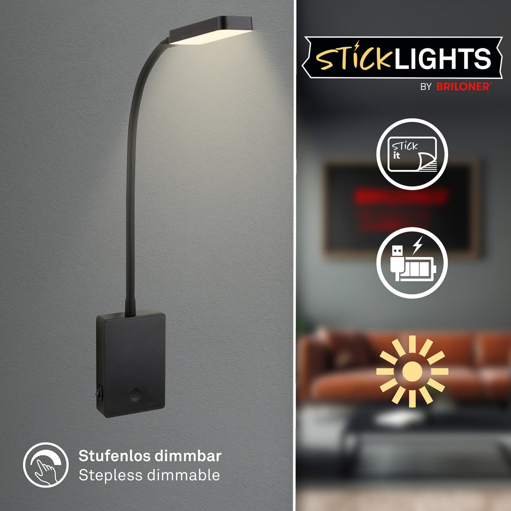 LED oppladbar bordlampe Cielo dimbar svart 56 cm nærbilde av lampeskjerm