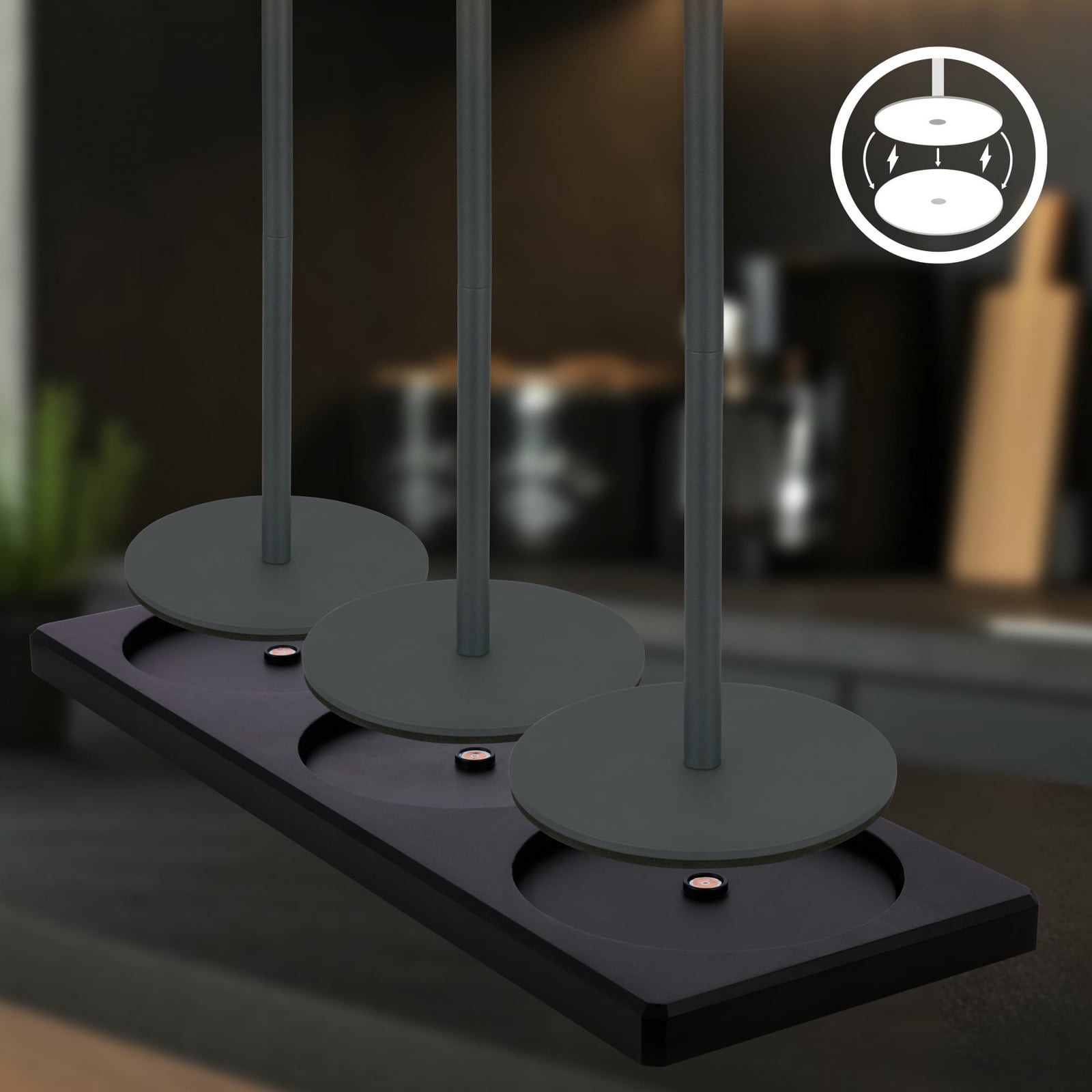 LED oppladbar bordlampe Cilano 3-er sett antrasitt RGB IP44 lysfargevalg