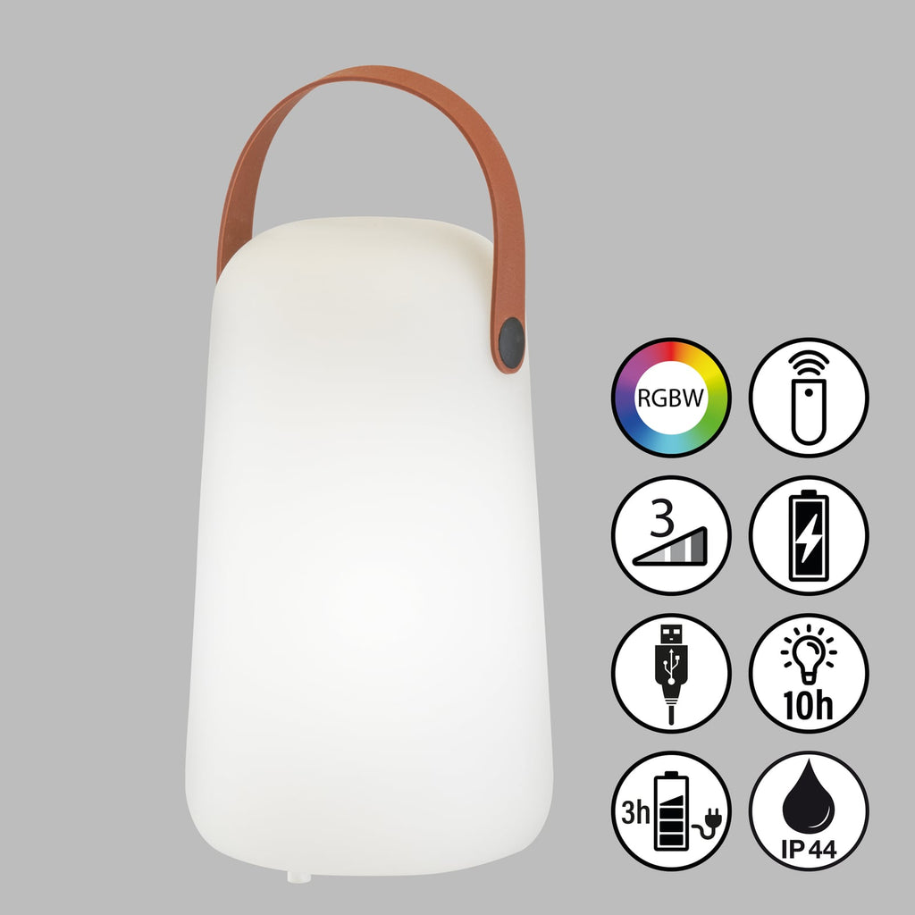 Detalj av LED oppladbar bordlampe Collgar hvit RGB IP44
