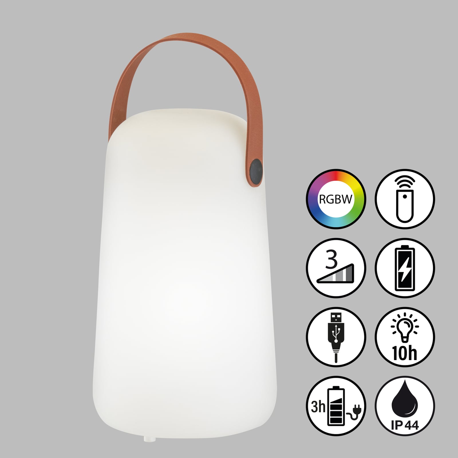 Detalj av LED oppladbar bordlampe Collgar hvit RGB IP44
