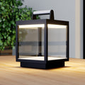 LED oppladbar bordlampe Cube aluminium glass dimbar IP54 forfra