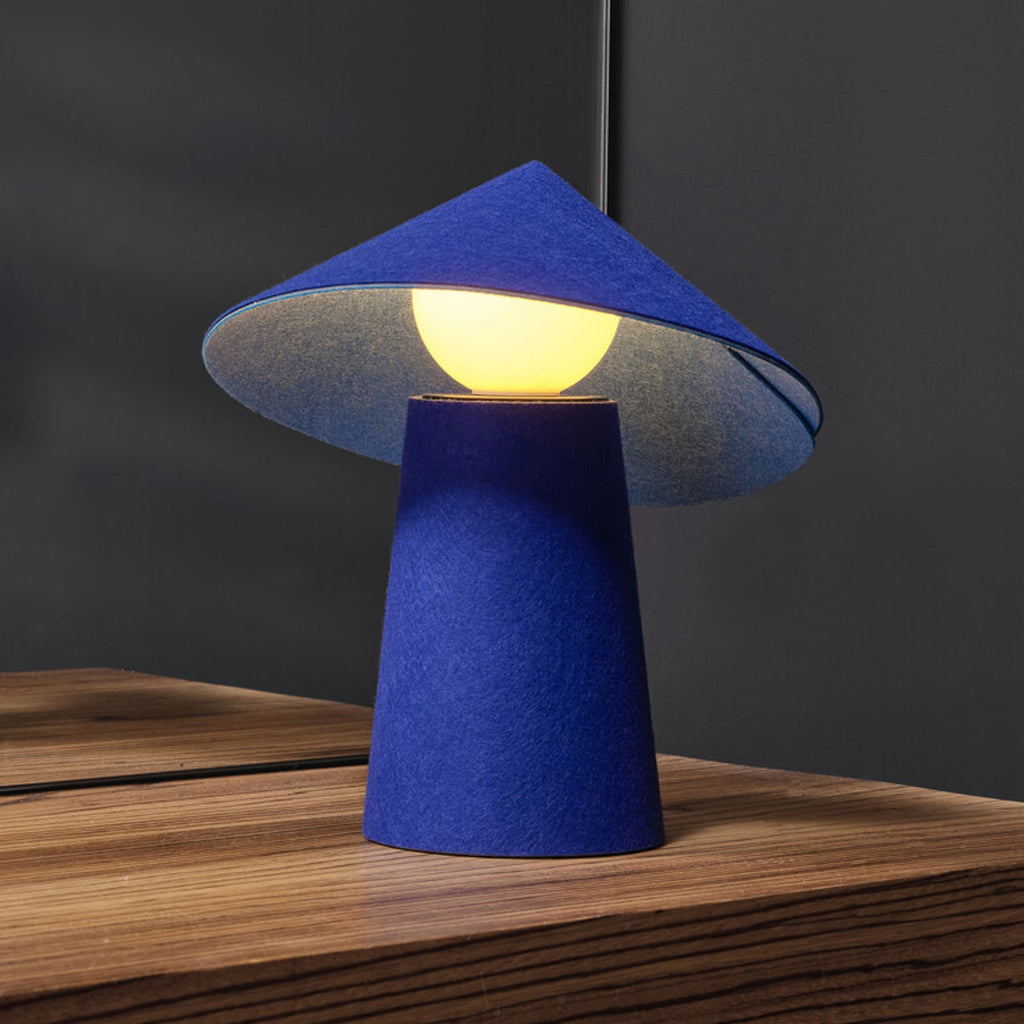LED oppladbar bordlampe Decor Flip filt blå dimbar forfra