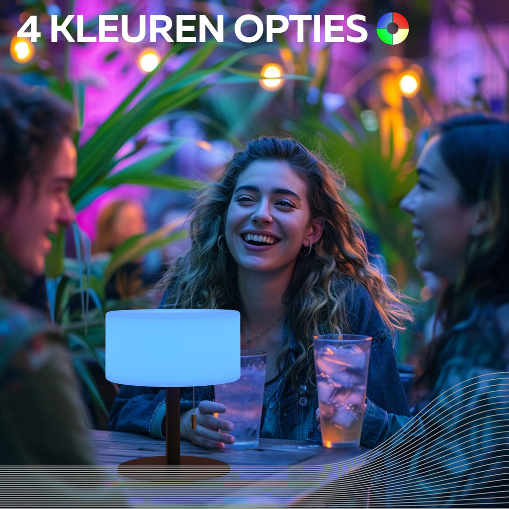 LED oppladbar bordlampe dimbar hvit RGB IP44 Ø18 cm Calex nærbilde