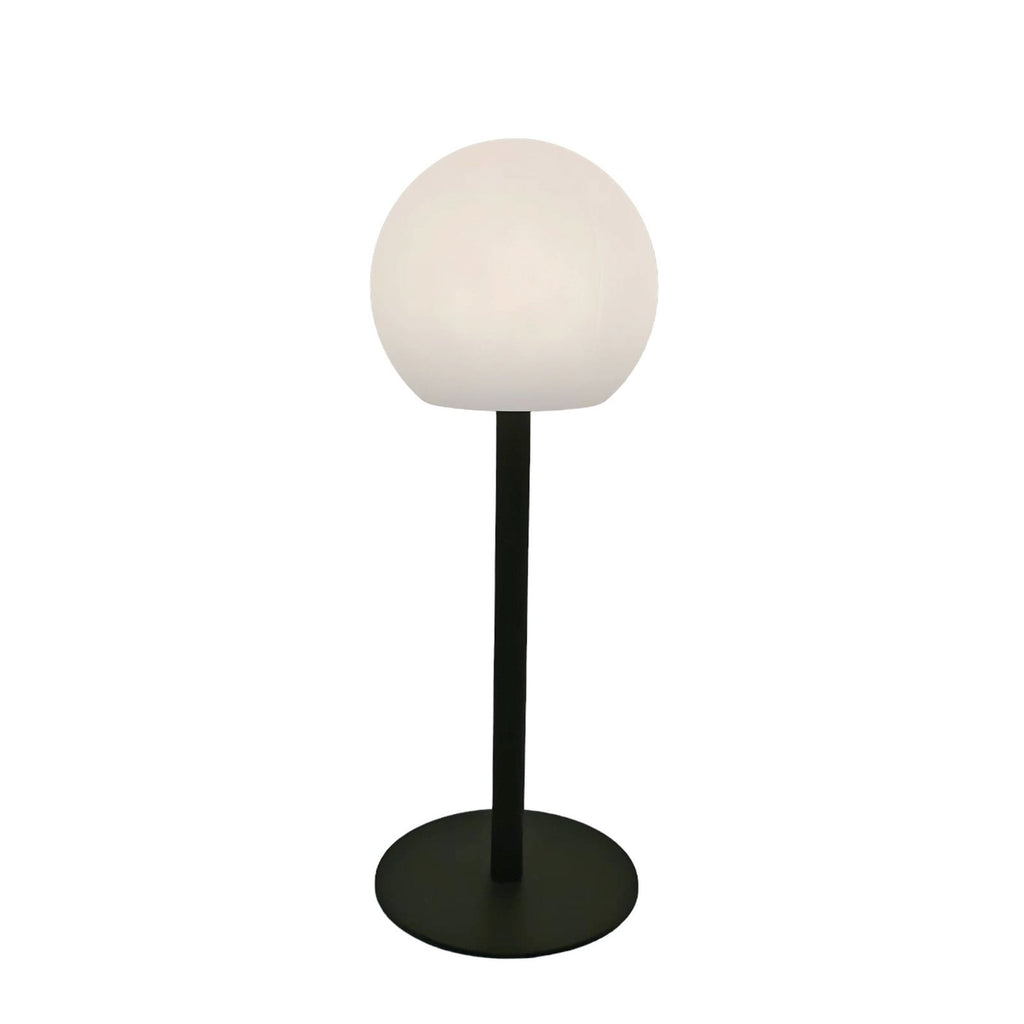 LED oppladbar bordlampe Eleia grønn metall CCT dimbar IP44 lyser i mørket