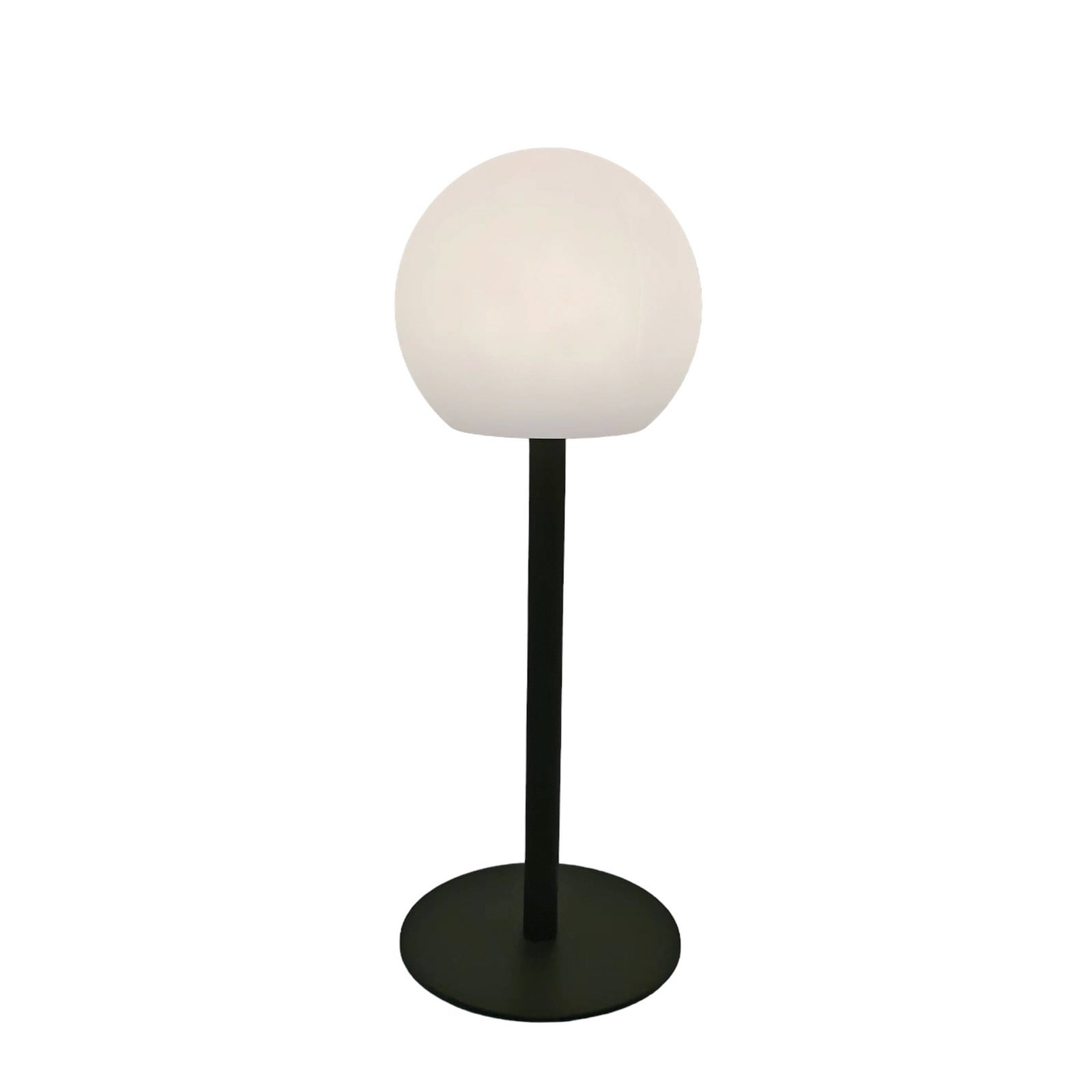 LED oppladbar bordlampe Eleia grønn metall CCT dimbar IP44 lyser i mørket