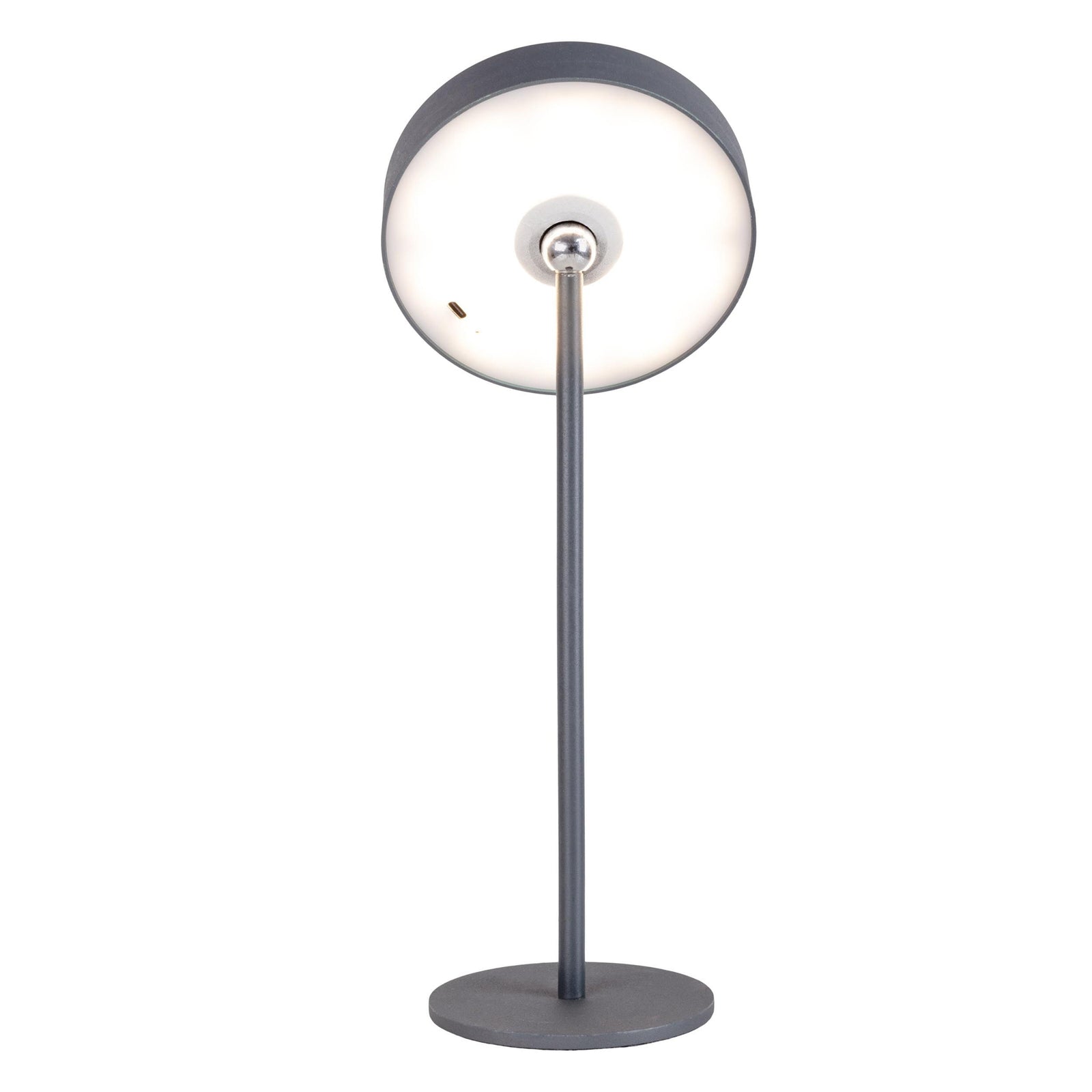 LED oppladbar bordlampe Ella magnetisk grå IP54 dimbar magnetisk feste