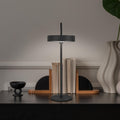 LED oppladbar bordlampe Ella magnetisk svart IP54 forfra