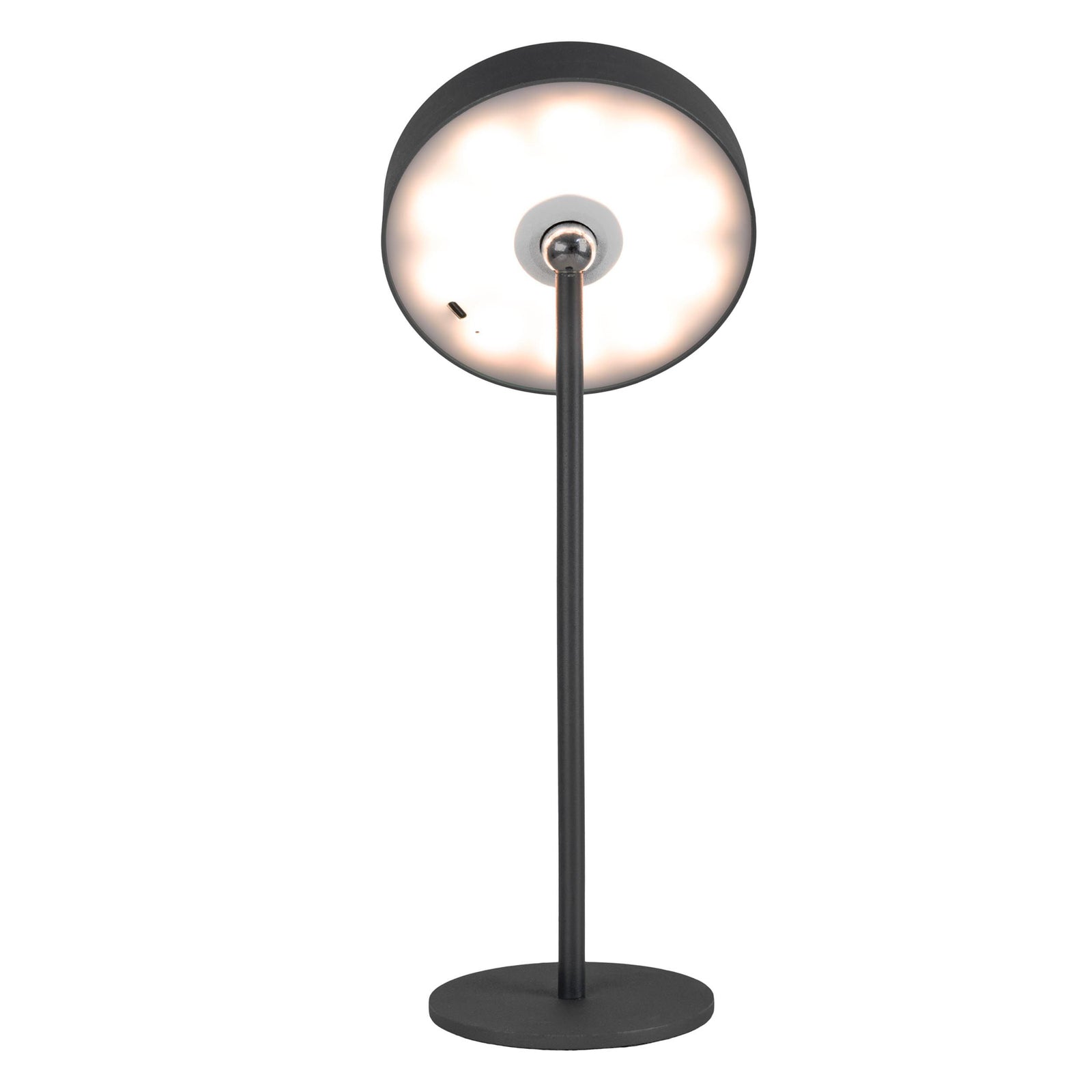 LED oppladbar bordlampe Ella magnetisk svart IP54 USB-C ladekabel