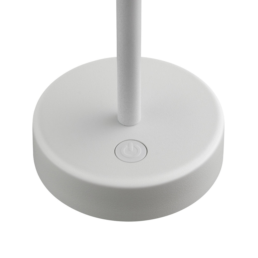 LED oppladbar bordlampe Ellen To-Go aluminium hvit montert på bord