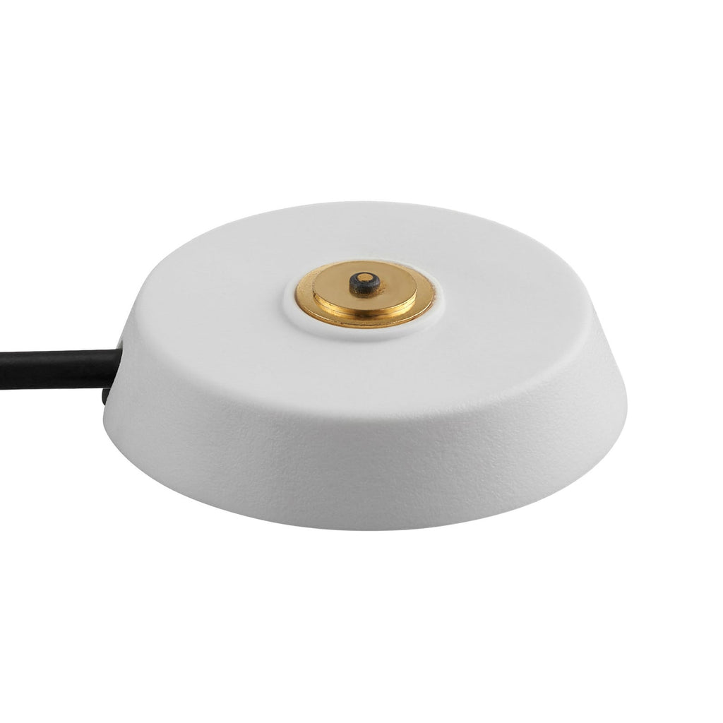 LED oppladbar bordlampe Ellen To-Go aluminium hvit nærbilde av lampehode