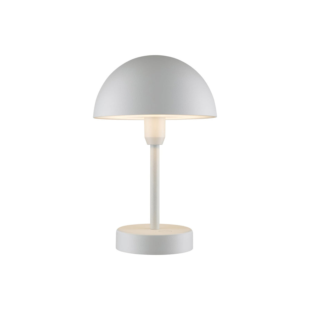 LED oppladbar bordlampe Ellen To-Go aluminium hvit med ladestasjon