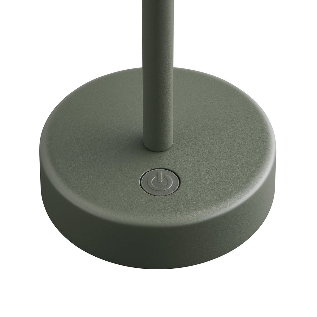 LED oppladbar bordlampe Ellen To-Go olivengrønn på bord