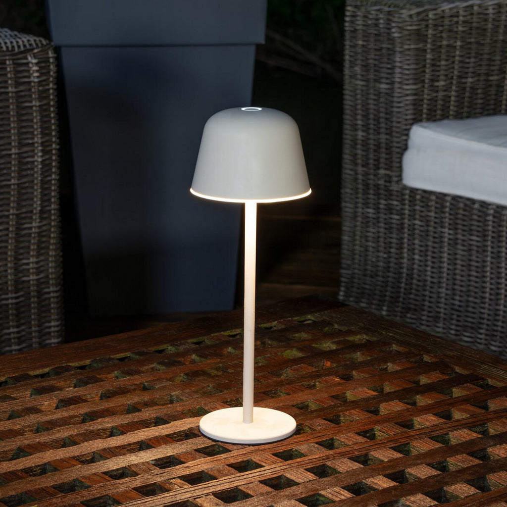 LED oppladbar bordlampe ENDURA STYLE beige CCT IP54 forfra