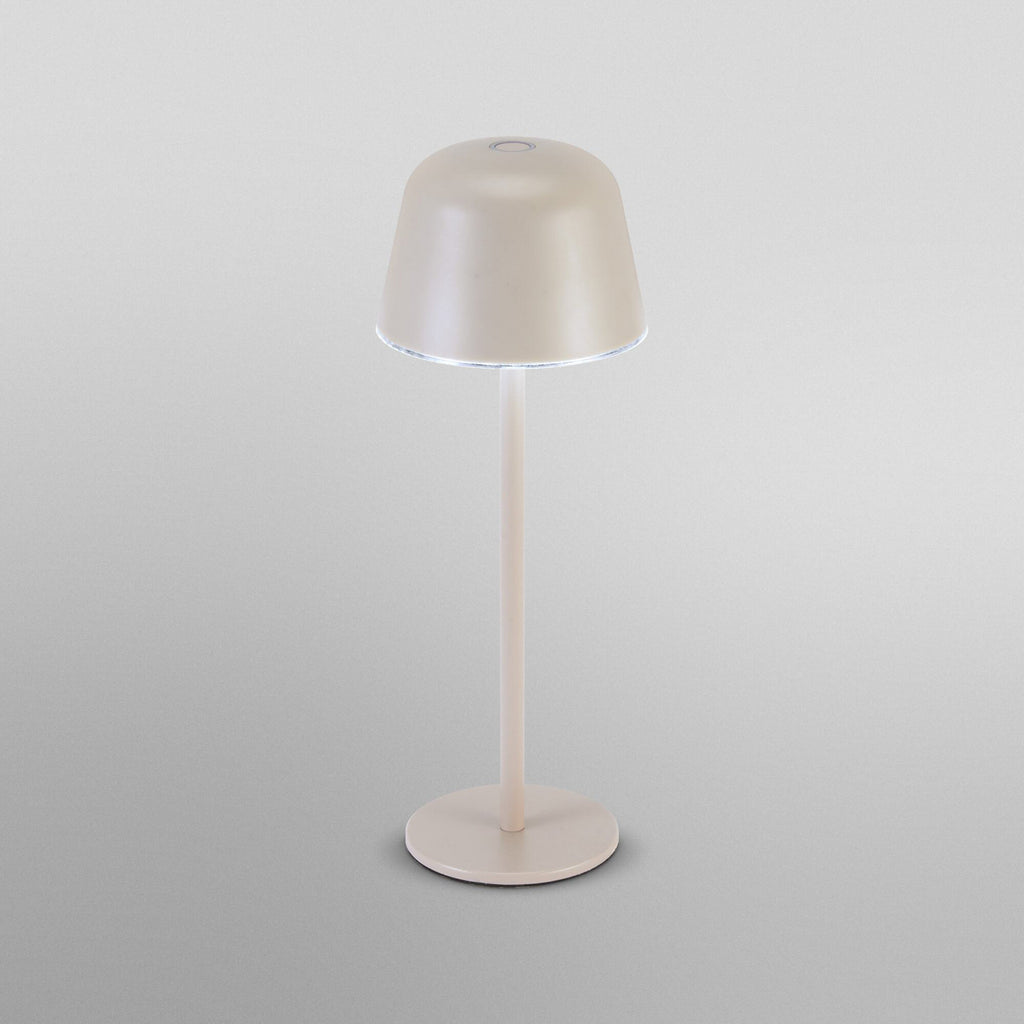 LED oppladbar bordlampe ENDURA STYLE beige CCT IP54 med USB-ladekabel