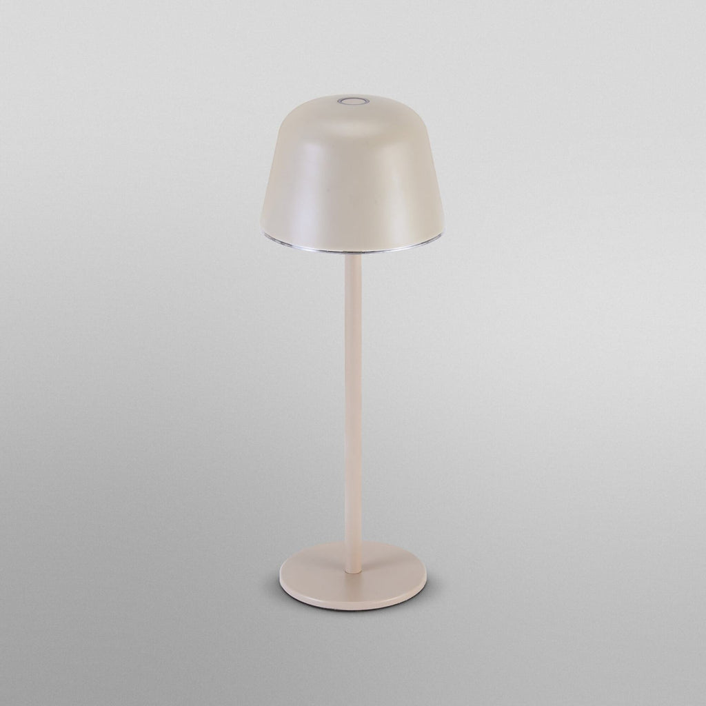 LED oppladbar bordlampe ENDURA STYLE beige CCT IP54 lyser i mørket