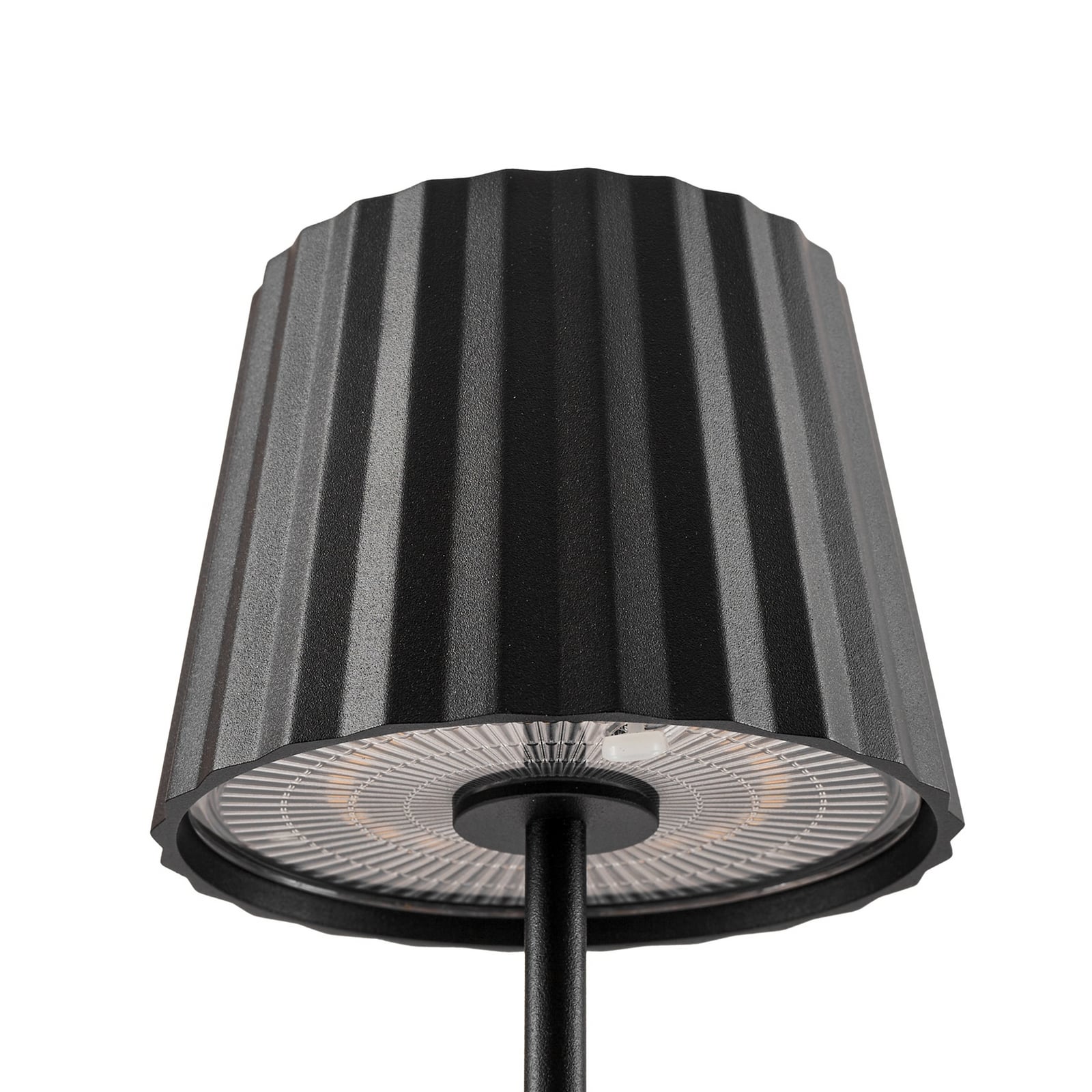 LED oppladbar bordlampe Esali dimbar svart IP65 Ø11 cm med USB-C lader