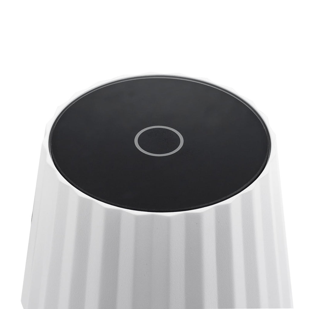 LED oppladbar bordlampe Esali hvit matt dimbar IP65 sideprofil
