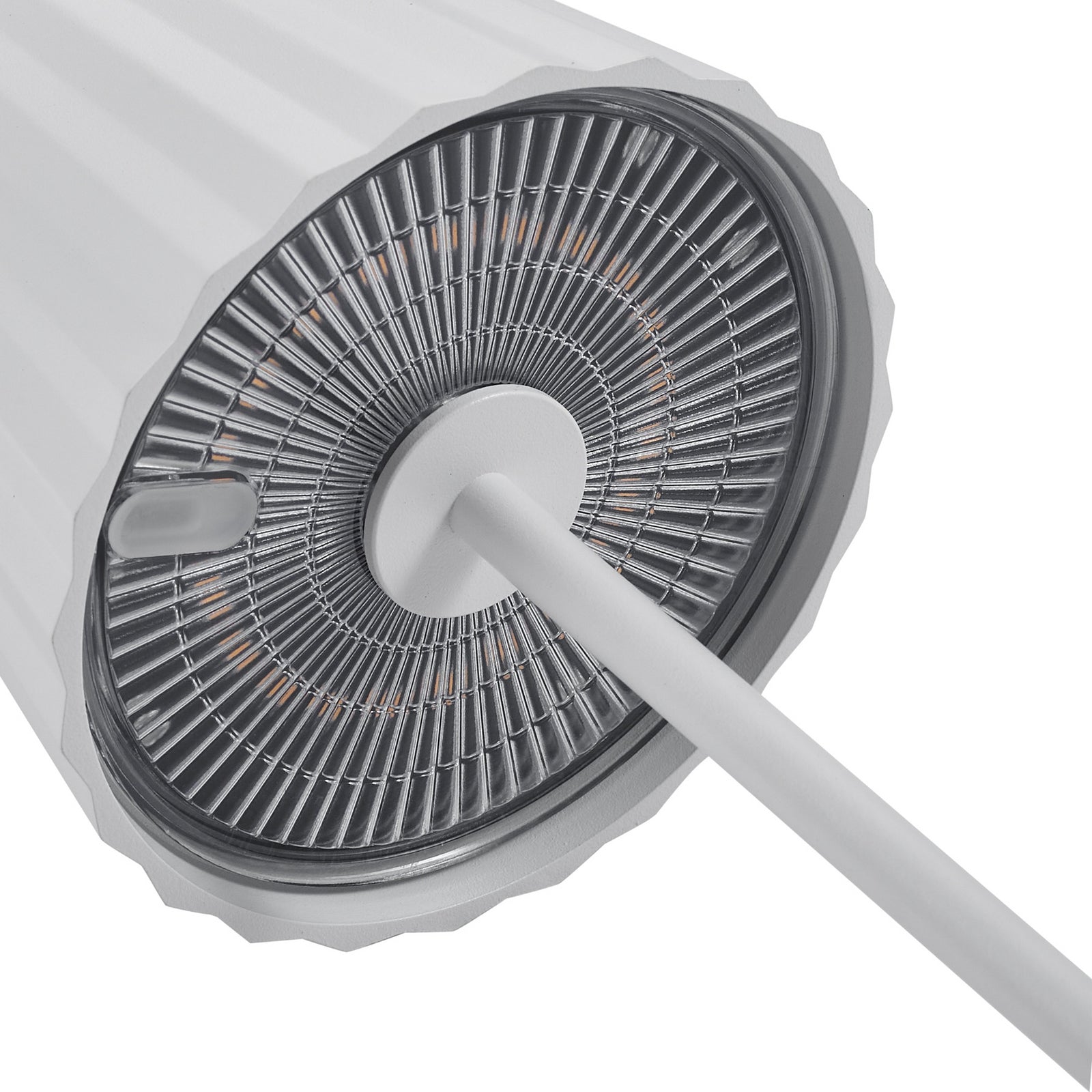 LED oppladbar bordlampe Esali hvit matt dimbar IP65 med matt hvit finish