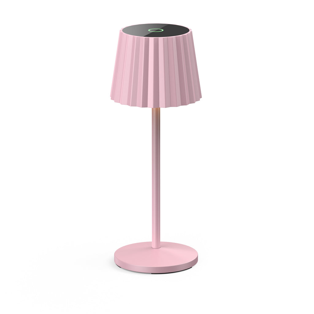 Detaljbilde av LED oppladbar bordlampe Esali rosa aluminium IP54 dimbar