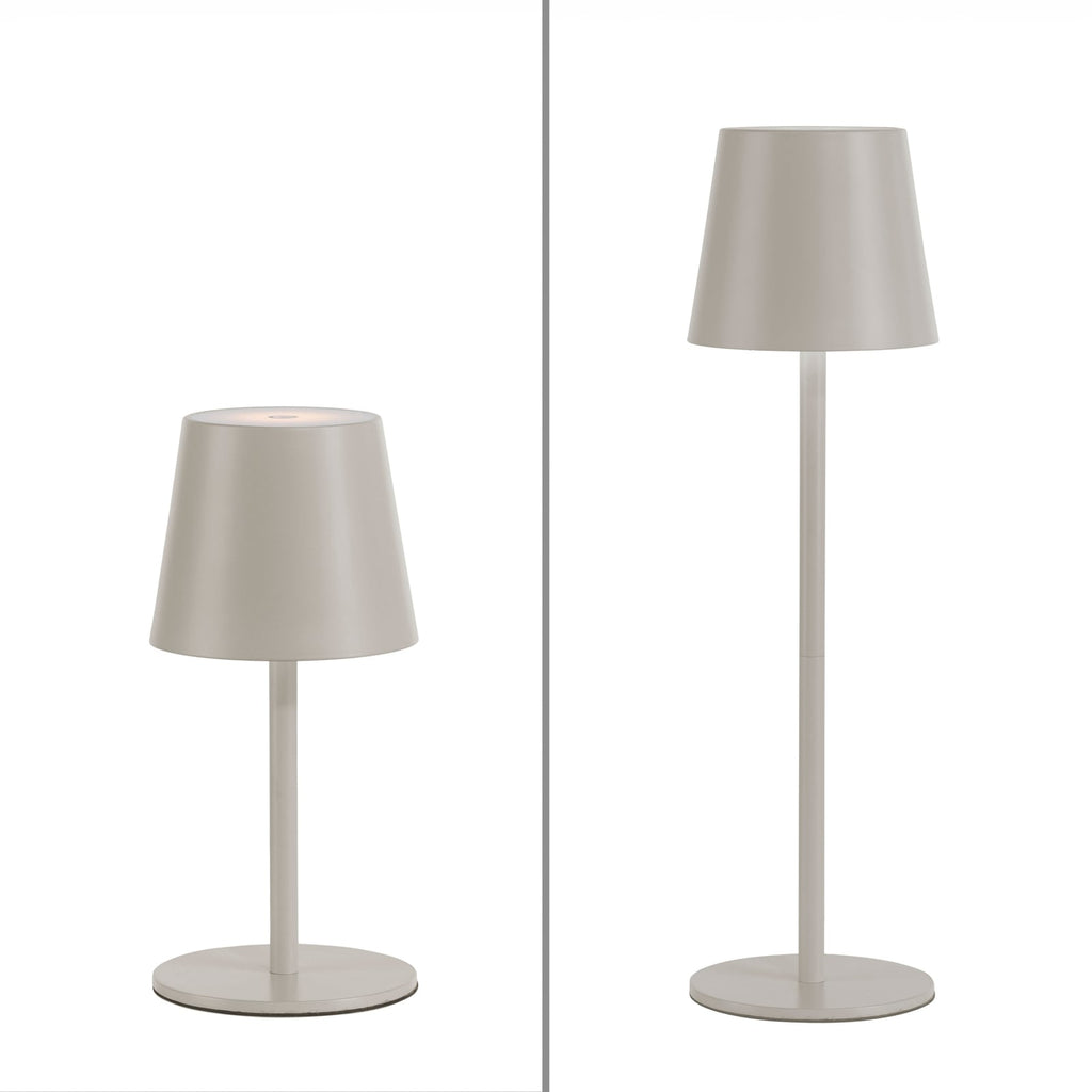 LED oppladbar bordlampe Euria dimbar nærbilde av lampeskjerm