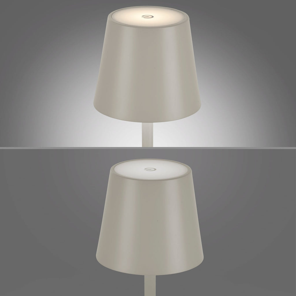 LED oppladbar bordlampe Euria dimbar sideprofil