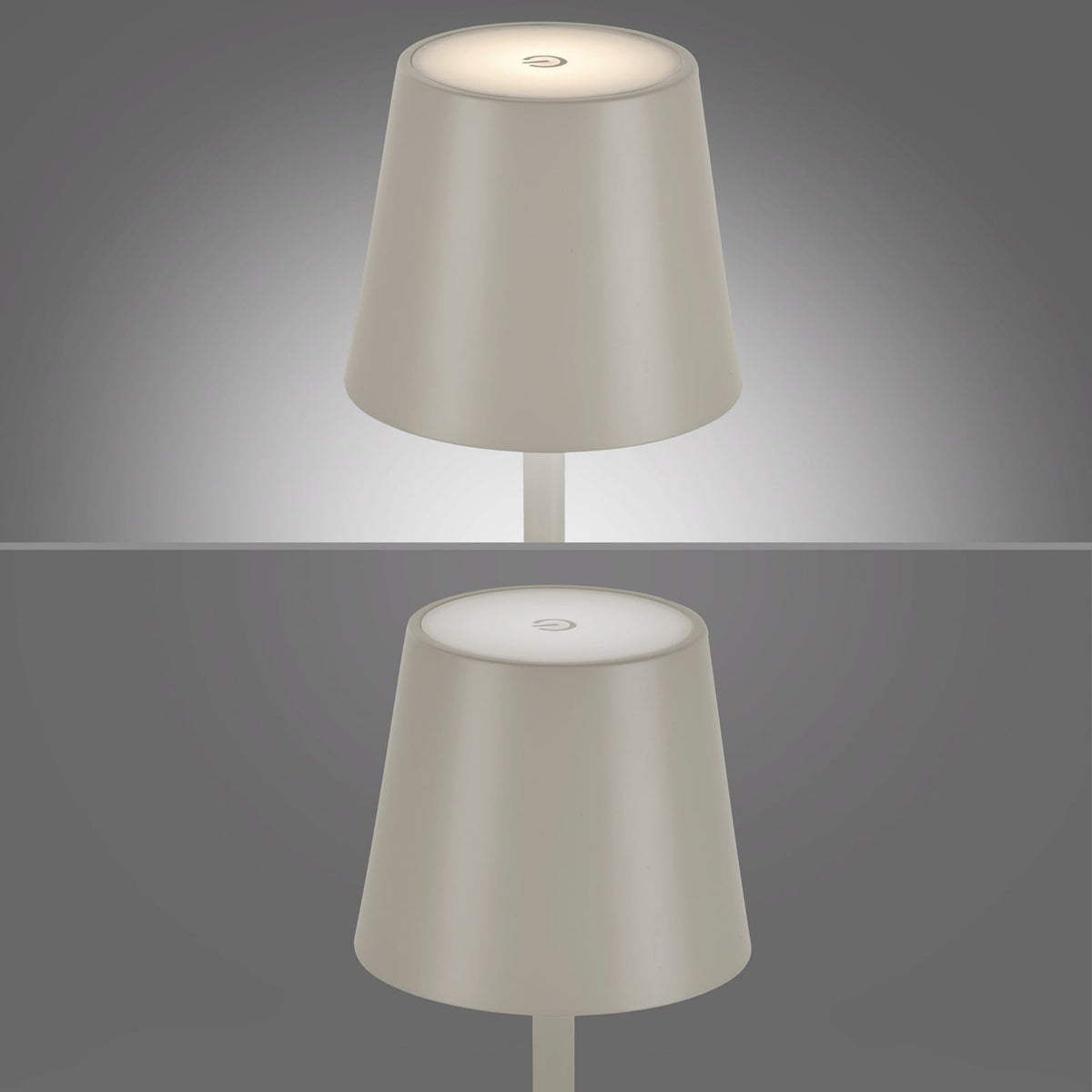 LED oppladbar bordlampe Euria dimbar sideprofil