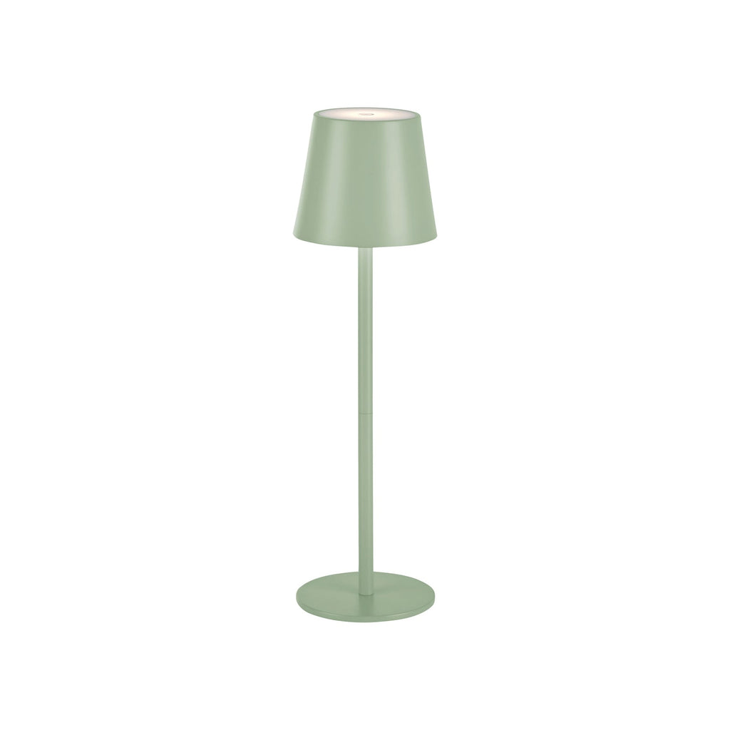 Detaljbilde av LED oppladbar bordlampe Euria grønn jern dimbar IP54