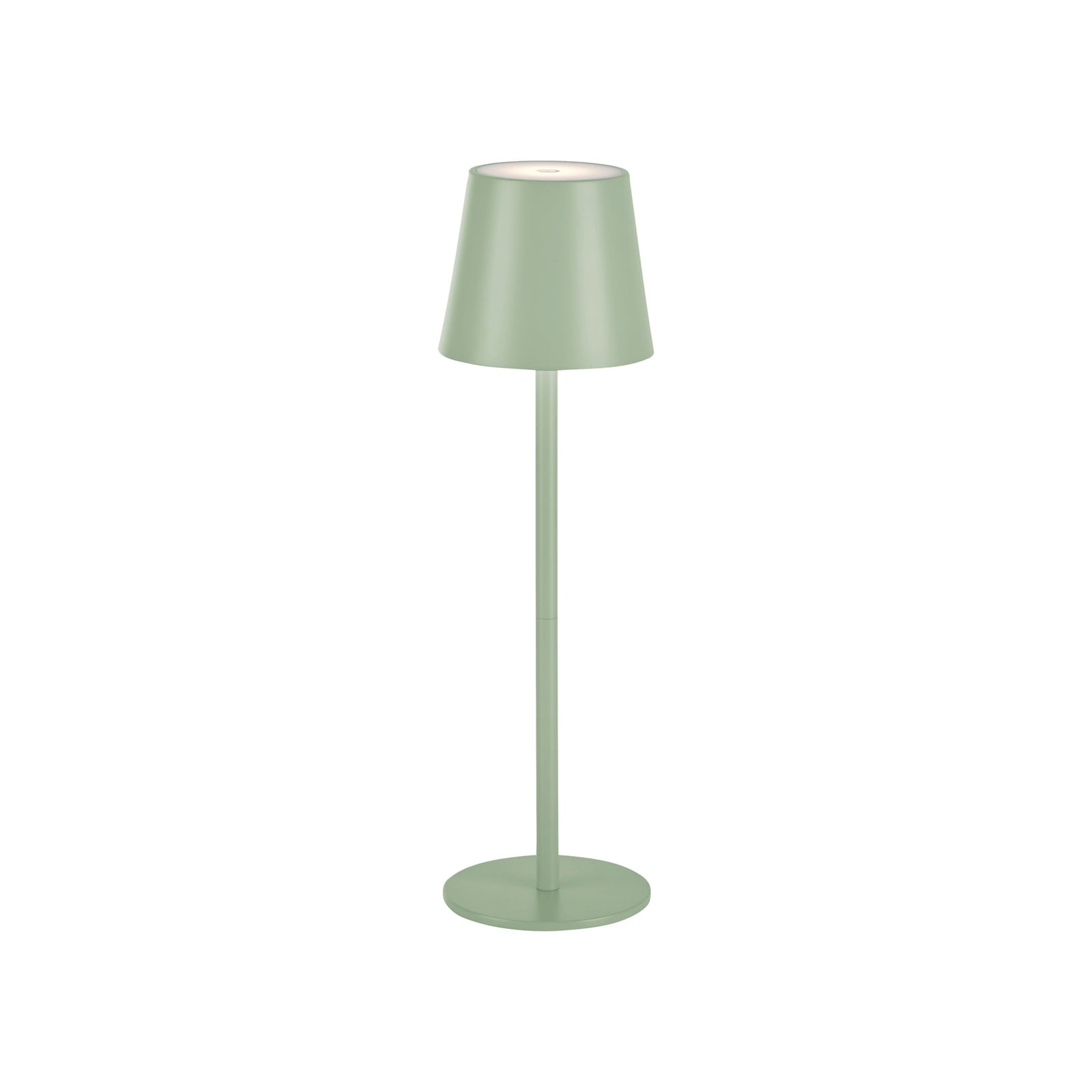 Detaljbilde av LED oppladbar bordlampe Euria grønn jern dimbar IP54